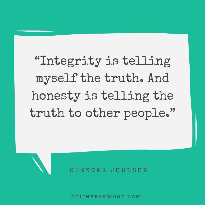 “Integrity is telling myself the truth. And honesty is telling the truth to other people.”― Spencer Johnson When asked How’s Business - “Integrity is telling myself the truth. And honesty is telling the truth to other people.”― Spencer Johnson